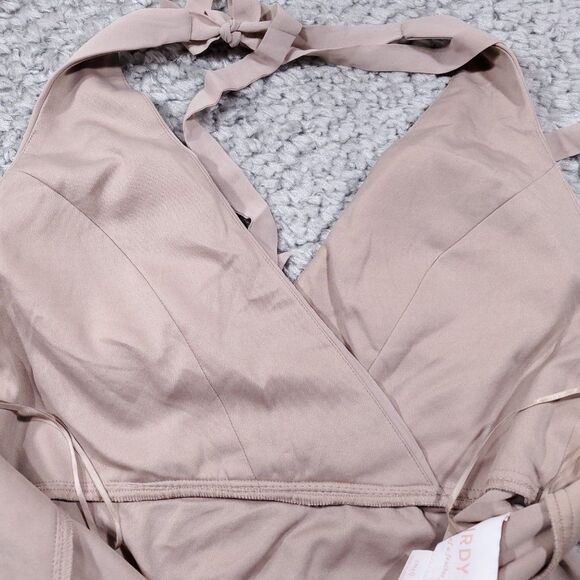 READ Birdy Grey Moni Convertible Bridesmaid Dress Taupe Beige Size Small - Picture 5 of 10